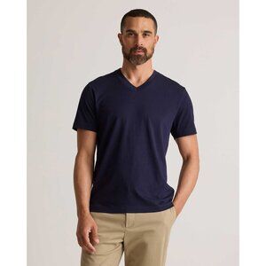 Quince Men's 100% Organic Cotton Slub V short Sleeve Tee Crewneck - X-Large